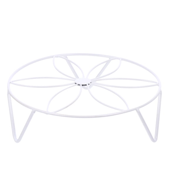 OUNONA White Iron Flower Stand for Balcony and Indoor Use, Plant Pot Holder and Decorative Flowerpot Support