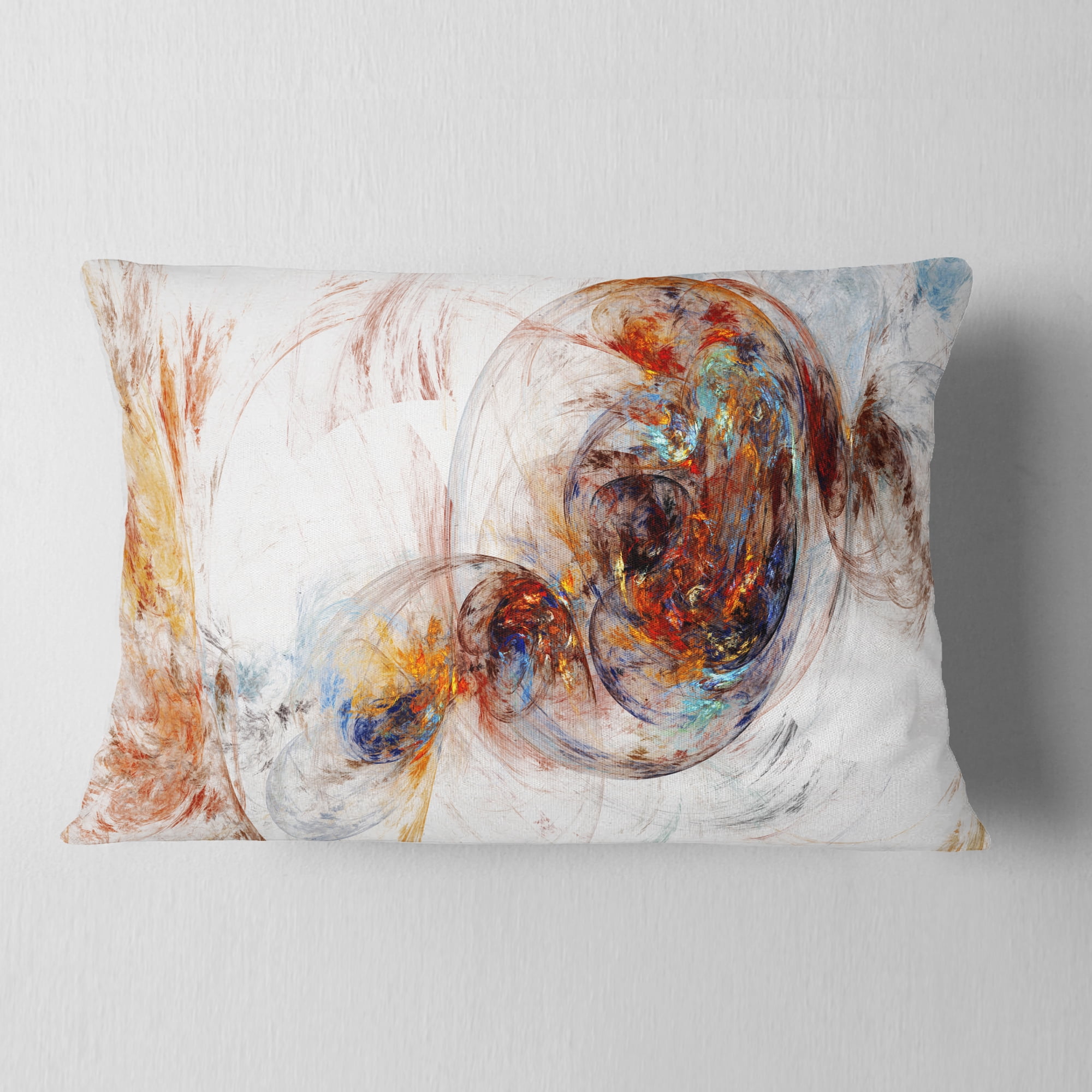 Designart Colored Smoke Brown - Abstract Throw Pillow - 12x20
