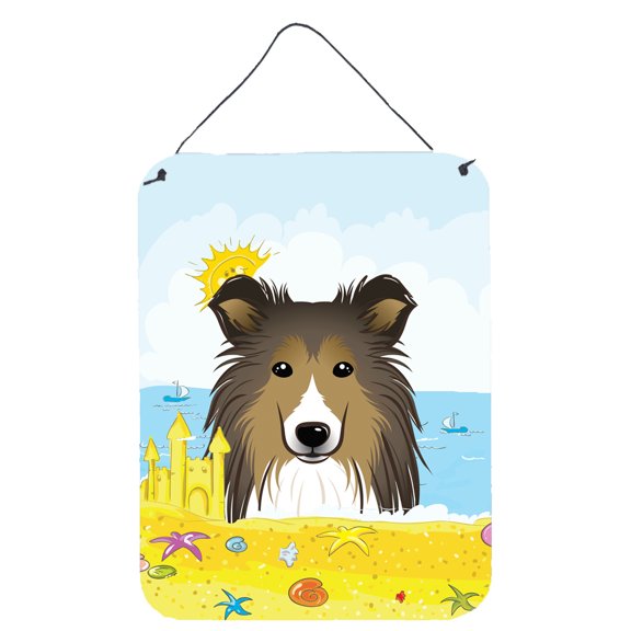 Carolines Treasures BB2110DS1216 Sheltie Summer Beach Wall or Door Hanging Prints