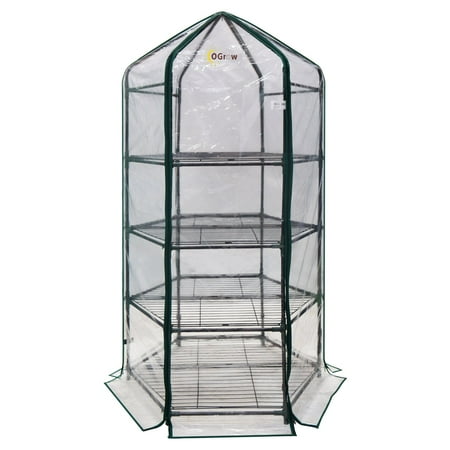Ogrow Ultra-Deluxe 4 Tier Hexagonal Flower Planthouse Greenhouse