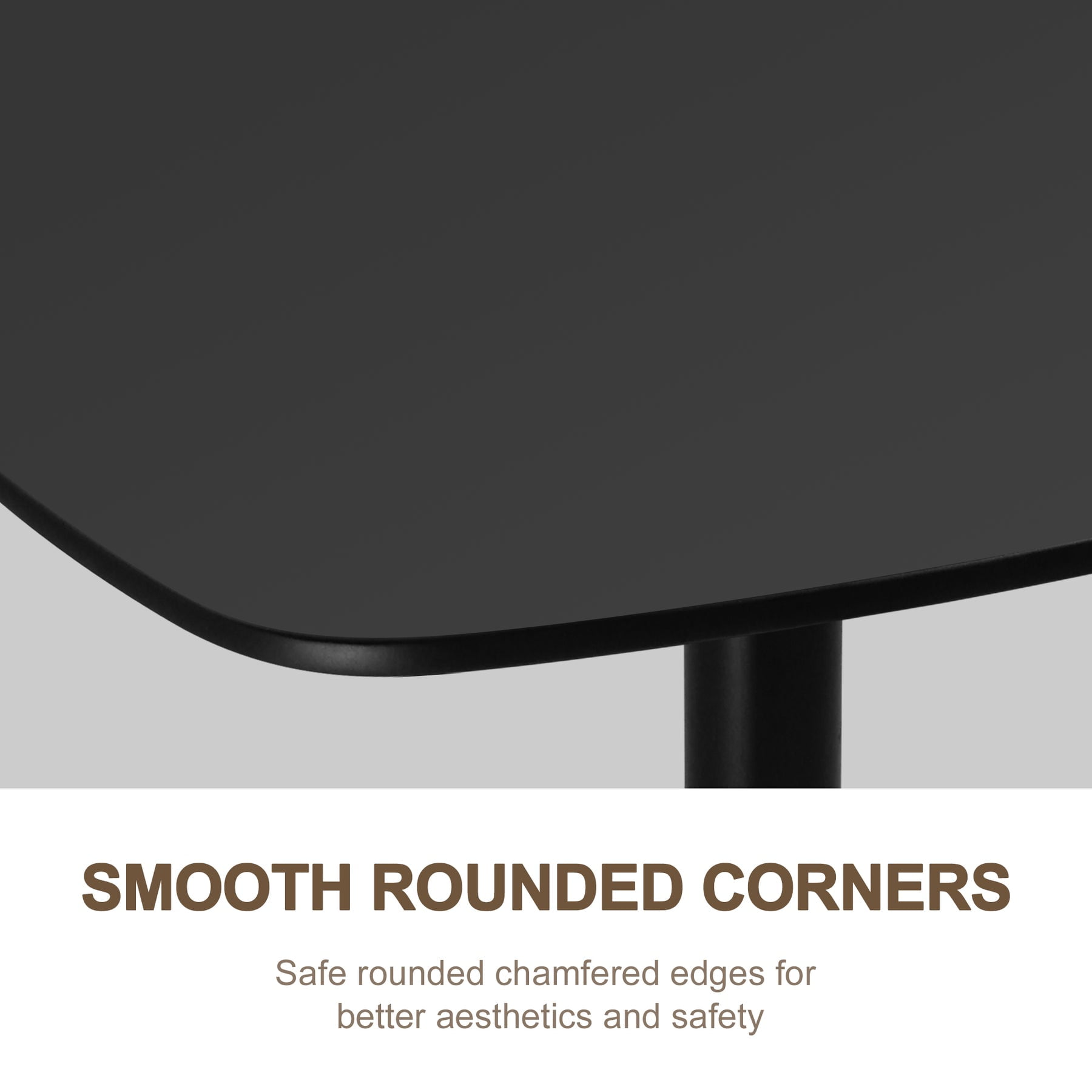 Modern Square Dining Table, Thickness MDF top black kitchen & dining room tables，Mid-Century modern dinning Table for Kitchen Dining Room & Living Room.