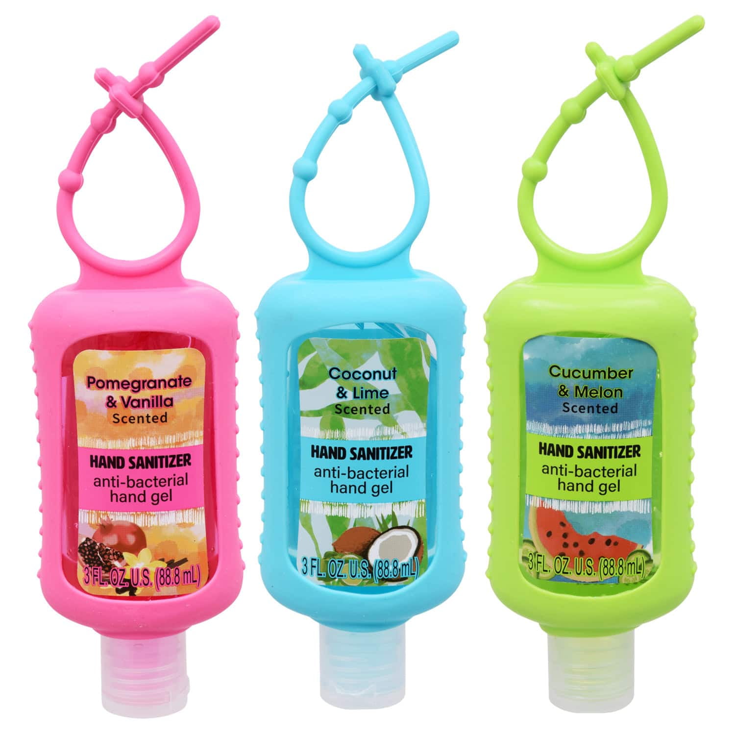 Assorted Travel-Size Scented Hand Sanitizers with Silicone