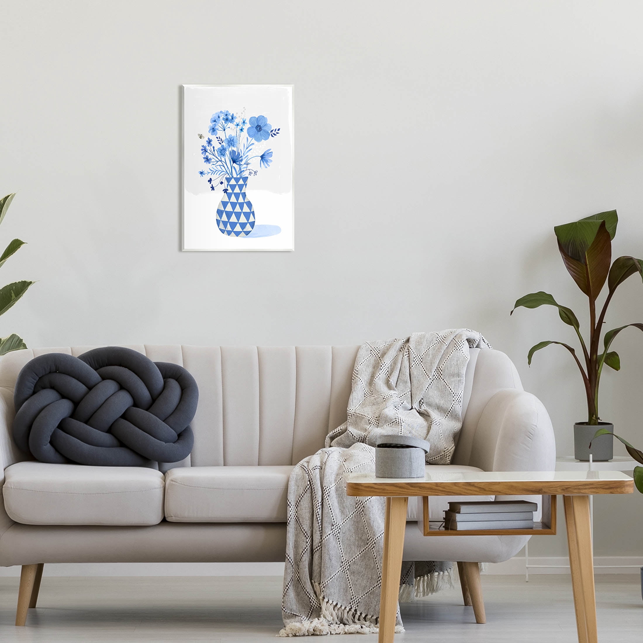 Blue Mixed Floral Arrangement Botanical & Floral Graphic Art Unframed Art Print Wall Art