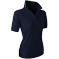 thumbnail image 2 of CLOVERY Women's Sportswear 2-Button Placket Polo Short Sleeve Shirt (S-3XL), 2 of 5