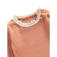thumbnail image 4 of Baby Lace Trim O-Neck Long Sleeve Romper+ Solid Color Trousers, 4 of 7