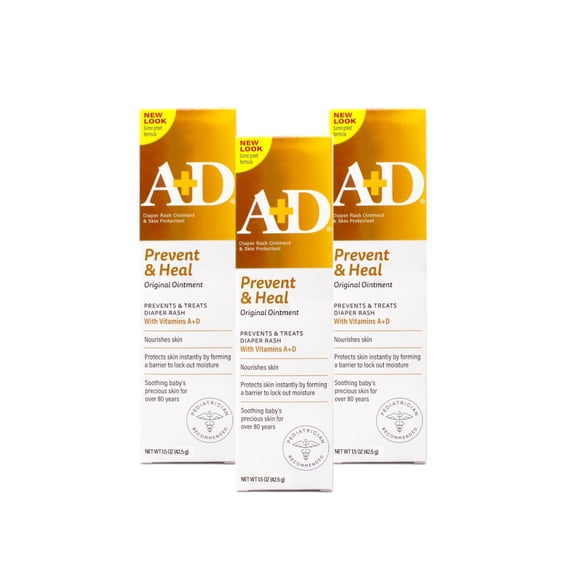 Ungüento para rozaduras de pañal A+D Original pack de 3x43g