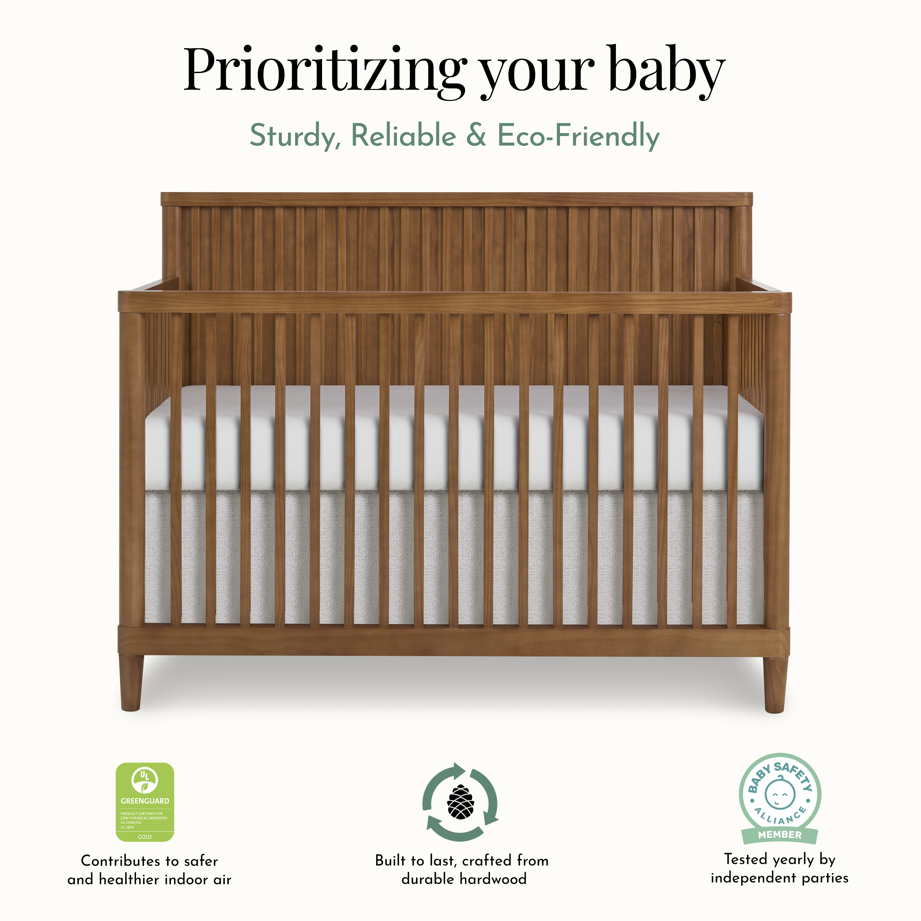 Evolur Flynn 5 in 1 Convertible Crib, Sedona
