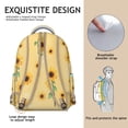 thumbnail image 5 of "Sunflower Print Backpack for Women - Wildflower Themed School Backpack, Water-Resistant College Bag, Laptop Backpack for Work & School", 5 of 6