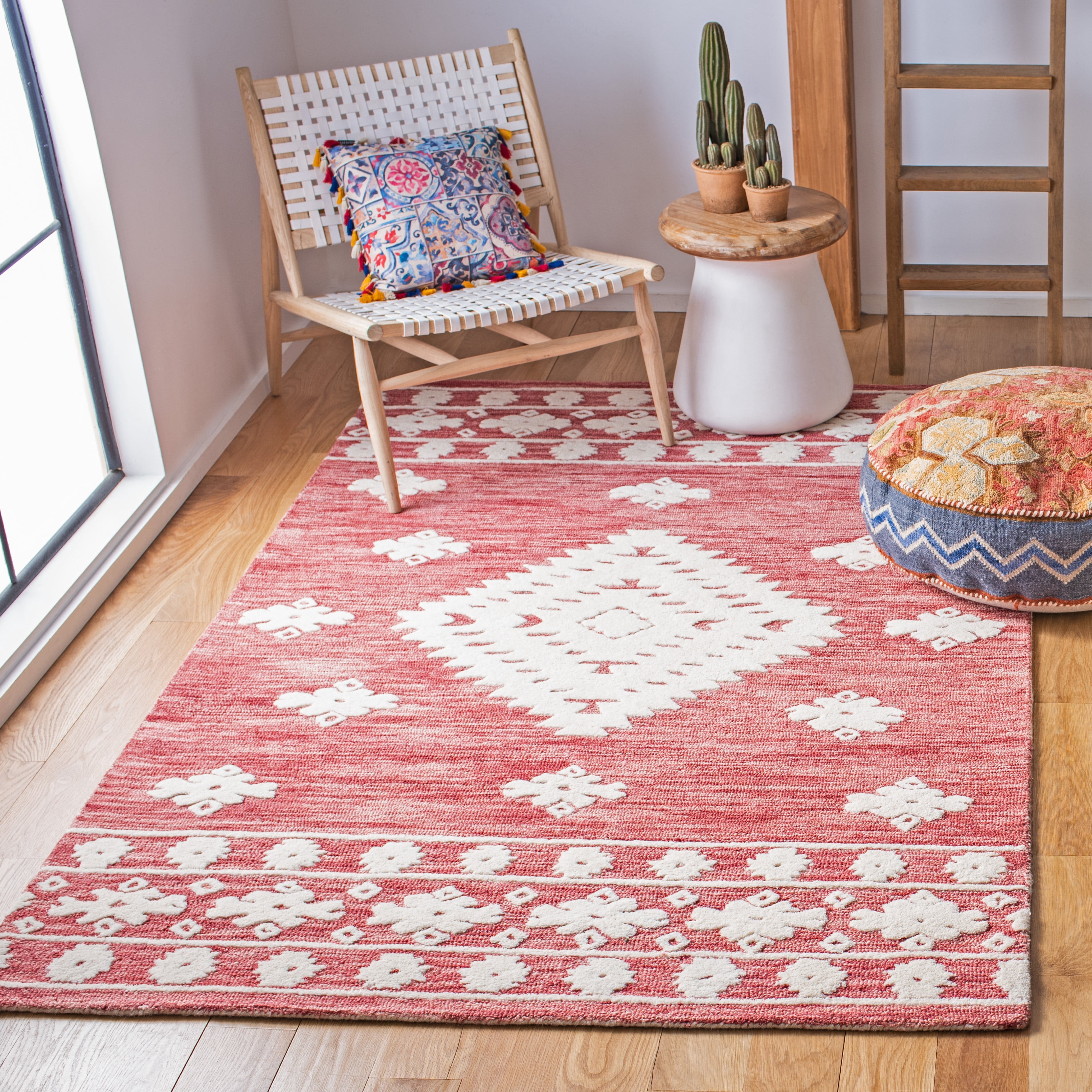 SAFAVIEH Aspen Kerry Geometric Area Rug, Rust/Ivory, 9' x 12'