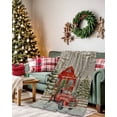thumbnail image 2 of Merry Christmas Flannel Blanket for Bed,Travel and Camping, Xmas Tree Red Truck Barn Snowflake Gray Super Soft Cozy Blanket for All Seasons 50"x60", 2 of 6