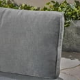 thumbnail image 2 of Kenzie Outdoor 4 Piece Aluminum and Wood V-Shaped Sofa Set with Cushions, Gray, Light Gray, 2 of 8