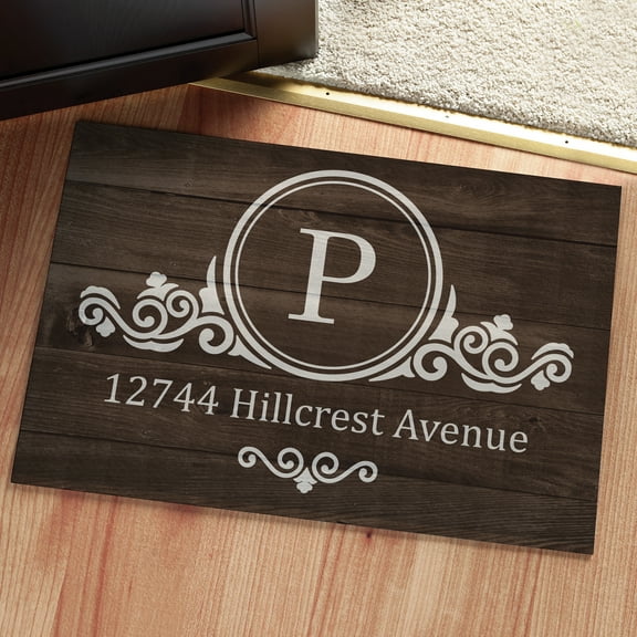 Circle Initial Doormat