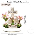 thumbnail image 3 of PEIBang Easter Desktop Decoration,2D Acrylic Lamb Table Centerpiece He Is Risen Decor Easter Decorations for Religious Home Office Tabletop Shelf, 3 of 9