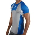 thumbnail image 2 of RunFlyte Men's Contour Panel Compression Short Sleeve T-Shirt - Moisture Wicking Royal Blue/Grey/White f1213-bgw, 2 of 4
