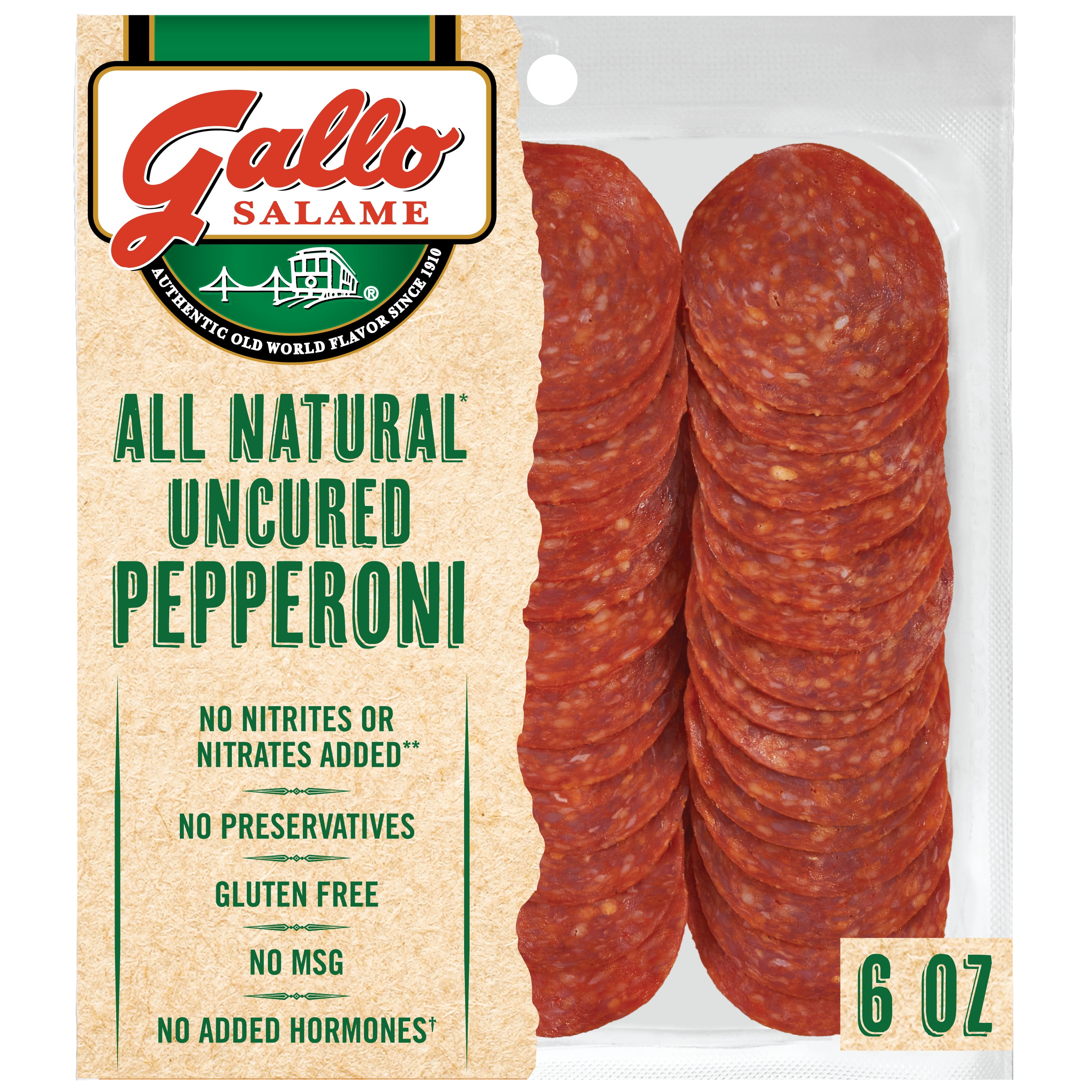 Gallo Deli Sliced All Natural* Pepperoni Lunch Meat, 6 oz