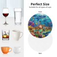 thumbnail image 6 of Lsque Sea World Pattern 4" Drink Coasters Set of 4, PVC Leather Absorbent Coasters, Table Coaster Set Decorative Coffee Cup Coasters Housewarming Gift -Round Shape, 6 of 6