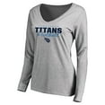thumbnail image 2 of Women's Ash Tennessee Titans Iconic Collection Script Assist Long Sleeve V-Neck T-Shirt, 2 of 3