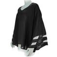 thumbnail image 4 of Blusa informal suelta de gasa con manga acampanada y cuello en V para mujer, negro, XXL Inevent AP002431-05, 4 of 7