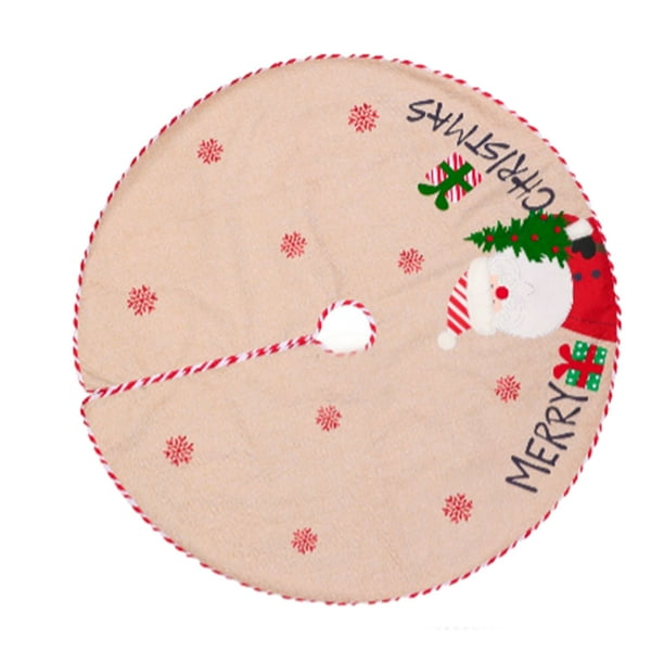 Wosthever de árbol de Navidad tela delantal inferior diámetro 108cm Santa Claus muñeco de nieve bordado Base cubierta vacaciones compras Kits de decoración para fiestas Papá Noel