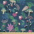 thumbnail image 2 of Ambesonne Forest Fabric by the Yard Upholstery, Jungle Botanic Pine Nuts, 1 Yard, Teal Night Blue Pink, 2 of 5