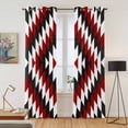 thumbnail image 2 of Red Aztec Kitchen Curtains 84 Inch Length, Black White Southwest Vintage Abstract Geometric Grommet Top Bedroom Living Room Curtains, Light Filtering Cafe Curtain Drapes 2 Panels Set 84''x84'', 2 of 9