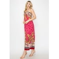 thumbnail image 3 of Women's Floral Border Print Halter Neck Long Dress Sleeveless Lightweight Flowy Fit, 3 of 5