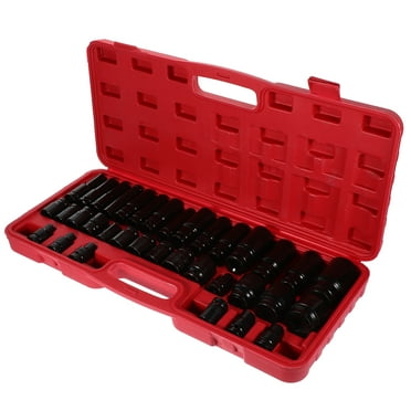 35 Pieces 1/2-Inch Drive Shallow Impact Socket Set, Metric, 6-Point, 8mm to 32mm