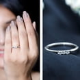 thumbnail image 3 of Rosec Jewels Diamond Stackable Ring for Women, Three Stone Ring (HI-SI Quality), 14K White Gold, US 8.50, 3 of 9