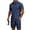 Navy, variant on Men'S Short Sleeve Solid Color Workwear Button Down Shirt With Multiple Pockets And Cargo Shorts Set For Summer Casual Wear,Black,L