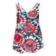 thumbnail image 6 of Lindreshi Tank Tops for Women 2024 Loose Fit 2024 Women's Spring and Summer New Tank Eyelet Embroidery Scoop Neck Fashion Independence Day Print Casual Fashion Top Blouse, 6 of 7