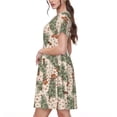 thumbnail image 2 of Balery Cowboy Christmas Trees Vestidos sueltos de manga corta para mujer, vestidos de verano 2025, vestidos casuales de corte A con vuelo., 2 of 6