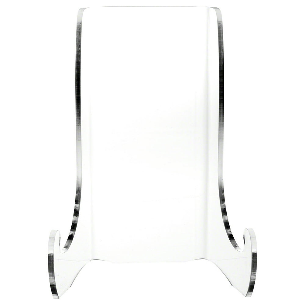 Plymor Clear Acrylic Flat Back Easel With Shallow Support Ledges, 7.5" H x 5.375" W x 4.25" D