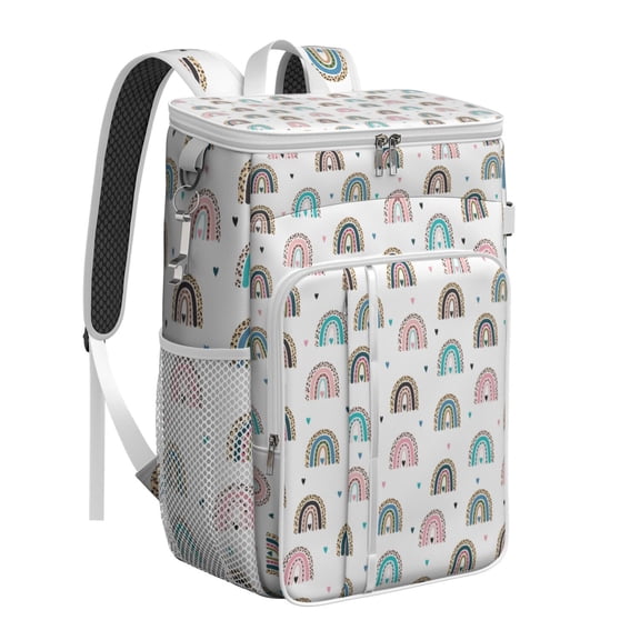 Boho Bohemian Insulated Backpack Cooler - 20L Soft Cooler Bag, Vintage Fashion for Camping