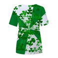 thumbnail image 5 of Pompotops Femmes Décontracté Saint-Patrick Imprimé Manches Courtes Col Rond Chandail Blouse T-shirt Hauts, 5 of 5