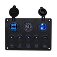 thumbnail image 1 of Riwesomey Panel de interruptores, botón de interruptores, botones de controlador USB dual, paneles reguladores, voltímetro para automóviles, accesorios Vehículos, repuestos y accesorios Mis Azul Riwesomey VI019523-01, 1 of 6