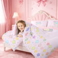 thumbnail image 3 of meiyoeat Balloon Pastel Monogram R Full Size Comforter Sets,Cute Rainbow Gradient Letter Design Bedding Comforter Set For Girl,Pink Reversible,3-Piece,1 Comforter and 2 Pillowcases, 3 of 7