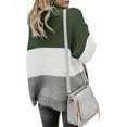 thumbnail image 4 of IROINNID Reduced Womens Sweater Turtleneck Pullover Sweater Color Block Casual Mid-Length Long Sleeve Autumn and Winter Blouse Knitting Patchwork Tops Sweaters, 4 of 7