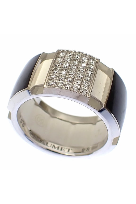 Pre-Owned Chaumet Class One Diamond Ring for Women, 18K White Gold, Size 10 (#50), 8.9g, 750...
