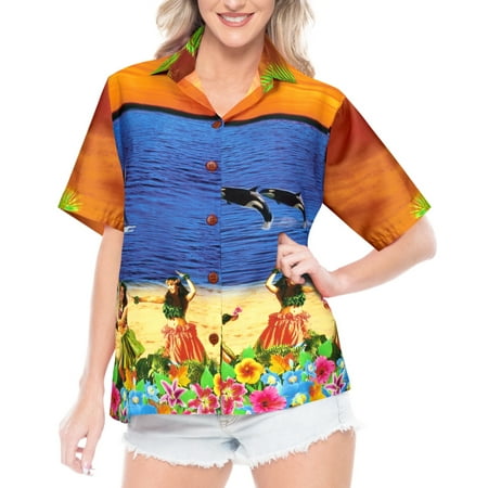 Hawaiian Shirt Ladies Beach Top Blouses Tank Casual Aloha Holiday Daily wear