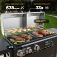 thumbnail image 6 of Flintex Propane Gas and Charcoal Grill Combo, Dual Fuel Outdoor BBQ Grill Stainless Steel Lids for Patio Garden Picnic Backyard Barbecue Cooking, 6 of 7