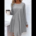 thumbnail image 4 of Vestido de Mujer de Larga, Cuello Redondo, Cintura Alta y Cintura Irregular. Gris M, 4 of 8