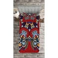 thumbnail image 3 of Ambesonne Mandala Quilted Bedspread Set 2 Pcs, Ukranian Lace Like Flowers, Twin Size, Multicolor, 3 of 3