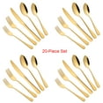 thumbnail image 4 of ENLOY 20 Piece Silverware Set Stainless Steel Flatware Cutlery Set Knife Fork Spoon Service for 4 Gold, 4 of 7
