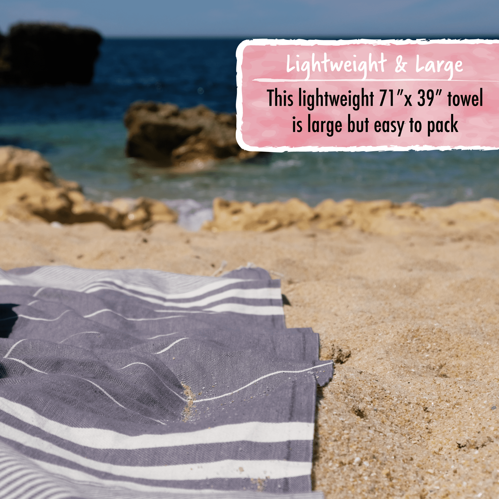 Diamond Turkish Bath & Beach Towel Pacific Blue