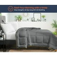 thumbnail image 2 of SGI Microfiber Comforter Set Wyoming King Size Dark Gray Solid 3 Piece, 2 of 5