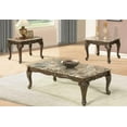 thumbnail image 1 of Ensemble de Table Basse avec Dessus en Marbre Brun Clair et Base en Noyer, 1 of 1