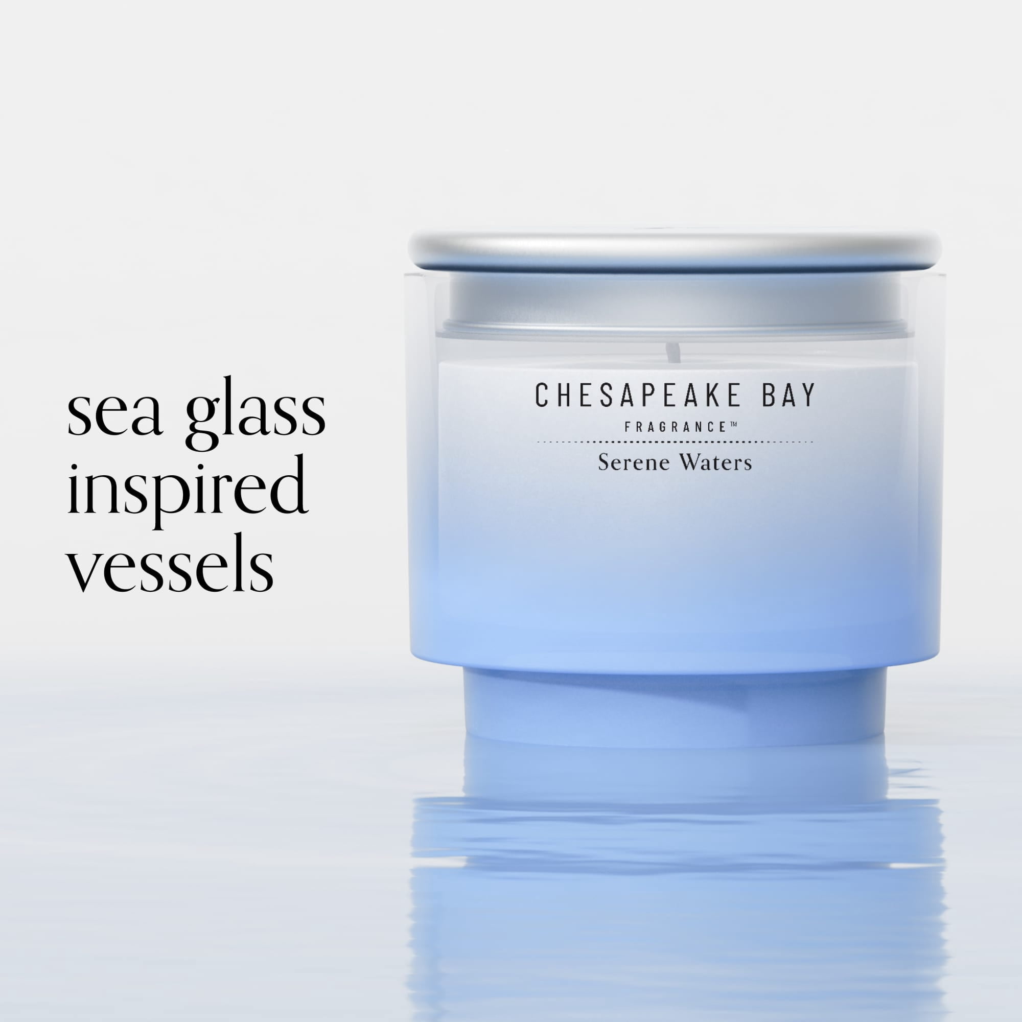Chesapeake Bay Candle 4.5oz | Serene Waters Scent |Exclusive Mood Evoking Fragrance |Sea Glass-Inspired Jar | Premium Soy Blend Wax with Essential Oils | Coastal Fragrance for Home Décor or Gifting