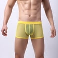 thumbnail image 2 of Gibobby Lenceria mujer sexy Malla deportiva cintura transpirable Sexy ocio hombres ropa interior media ropa interior hombres íntimos(Amarillo G), 2 of 5