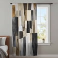 thumbnail image 4 of Black Brown Boho Sheer Curtains 45 Inches Long, Abstract Modern Geometric Art Light Filering Curtains, Breathable Simi Curtain Privacy Drapes for Kitchen Bathroom Lightweight Small Window Treatment, 4 of 9