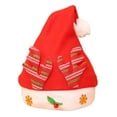 thumbnail image 1 of Red Christmas Hat Soft Bright Color Applique Adorable Fabric Santa Claus Christmas Hat for Party, 1 of 8
